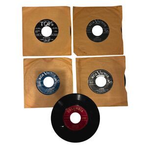 Lot of 5 1950s Vintage 45 RPM Records Marty Robbins Sons of Pioneers Scat Man